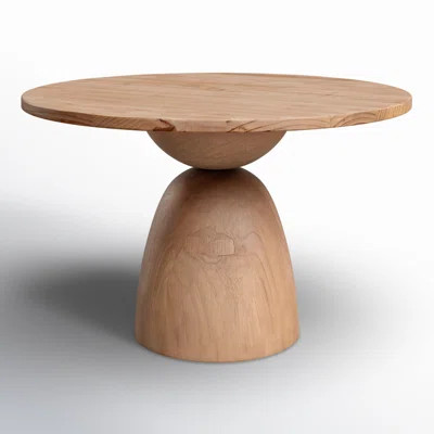 Saria Reclaimed Pine Round Modern Hourglass Bistro Dining Table | AllModern