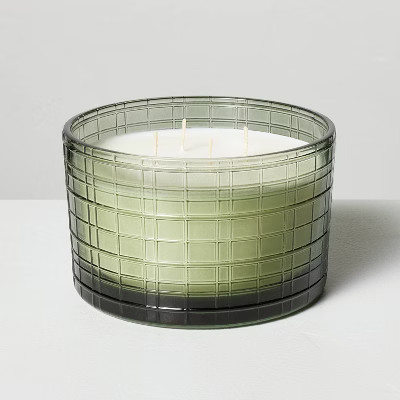 Textured Glass Fireside Spruce Jar Christmas Candle Green 24oz - Hearth & Hand™ with Magnolia | Target