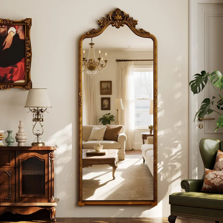 BEAUTYPEAK 69"x28" Large Vintage Full Length Mirror Decorative Floor Mirror with Luxurious Carvin... | Walmart (US)