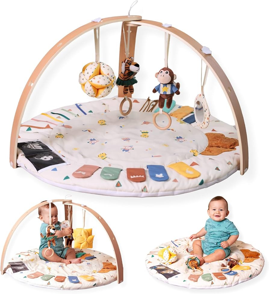 MOVA Baby Play Gym Baby Play Mat for Babies 0-6 0-12 Months Baby Tummy Time Play Mat Infant Play ... | Amazon (US)