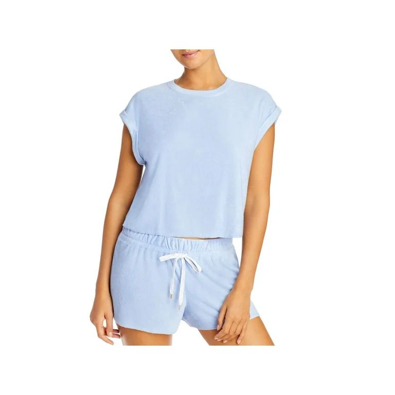 HONEYDEW Sets Blue Elastic Band Solid Short Sleeve Crew Neck T-Shirt Sleepwear  Size XL | Walmart (US)