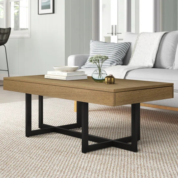Burch Cross Legs Coffee Table with Storage | Wayfair North America