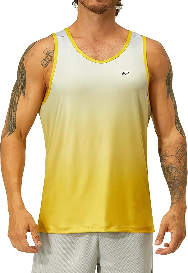 EZRUN Men's Tank Tops Quick Dry Workout Swim Beach Shirts Sleeveless Shirts for Bodybuilding Gym ... | Amazon (US)