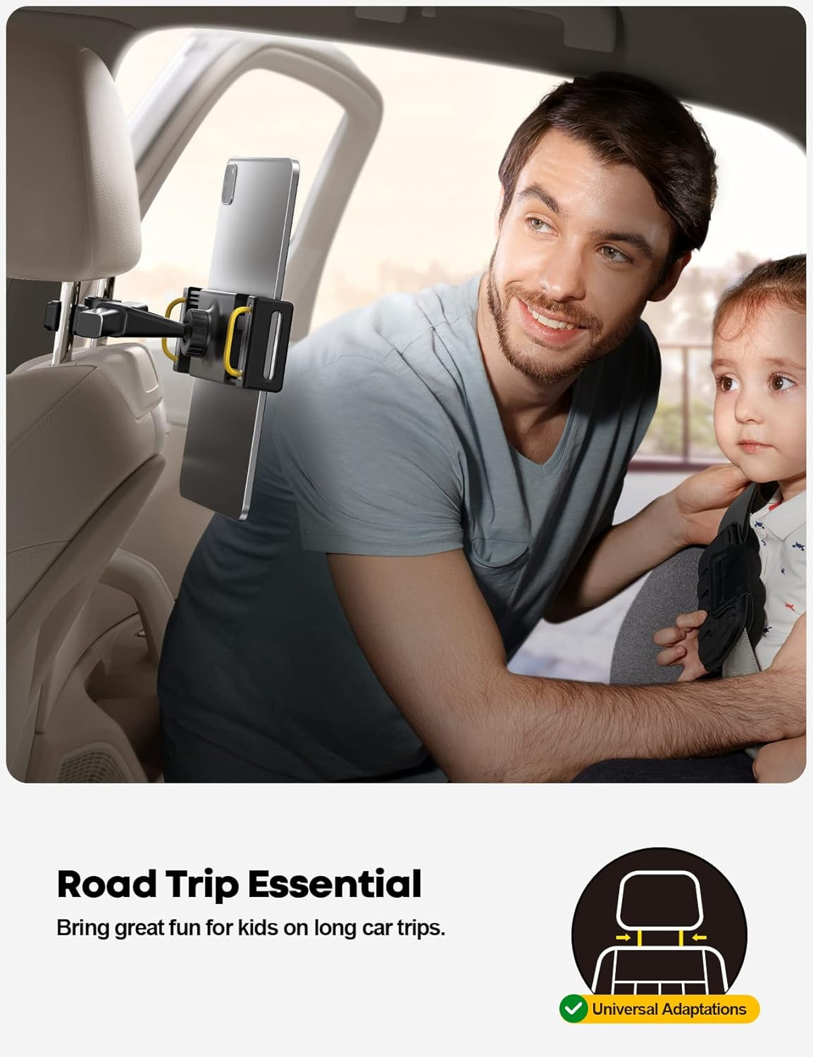 Transform car rides into a fun and hands free experience with this adjustable tablet headrest holder. Ideal for kids and passengers, it fits devices between 4.7 and 13 inches and rotates 360 degrees for the perfect viewing angle. A stable and secure mount that keeps tablets in place during road trips or daily commutes. Tap to see how to make every journey more comfortable and entertaining.

#TabletHolder #CarAccessories #RoadTripEssentials #FamilyTravel 

 #LTKHome #LTKSaleAlert #LTKFamily