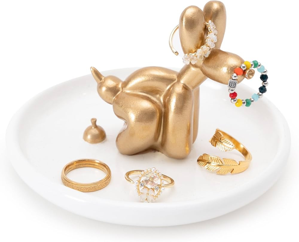 Pooping Balloon Dog Ring Holder Dish, Cute Balloon Dog Dish Gifts, Funny Pooping Balloon Dog Stat... | Amazon (US)