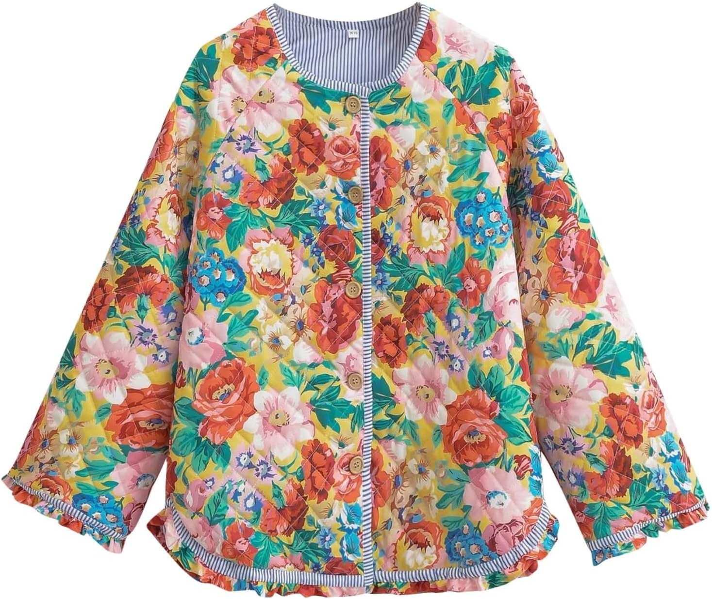 Women's Cotton Diamond Jacket 2023 Winter Winter Fall Color Block Soft Quilted Jackets Warm Puffe... | Amazon (US)