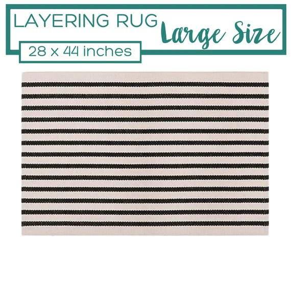 Black and White Striped Rug Doormat Layering Rug Small | Etsy | Etsy (US)