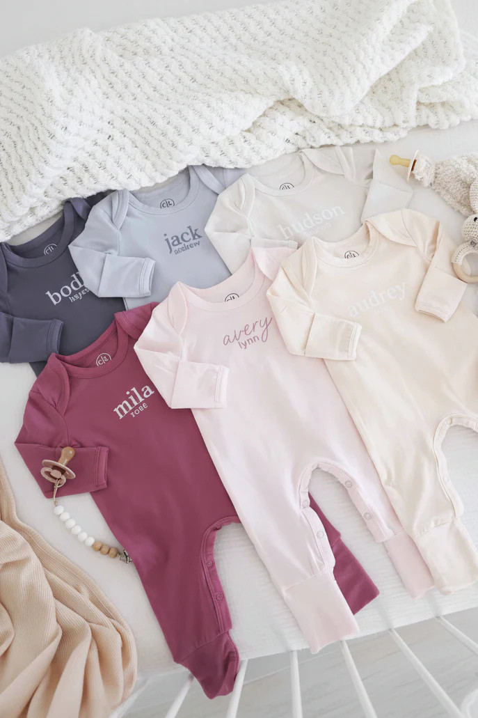 Personalized Full Length Snap Rompers | Caden Lane