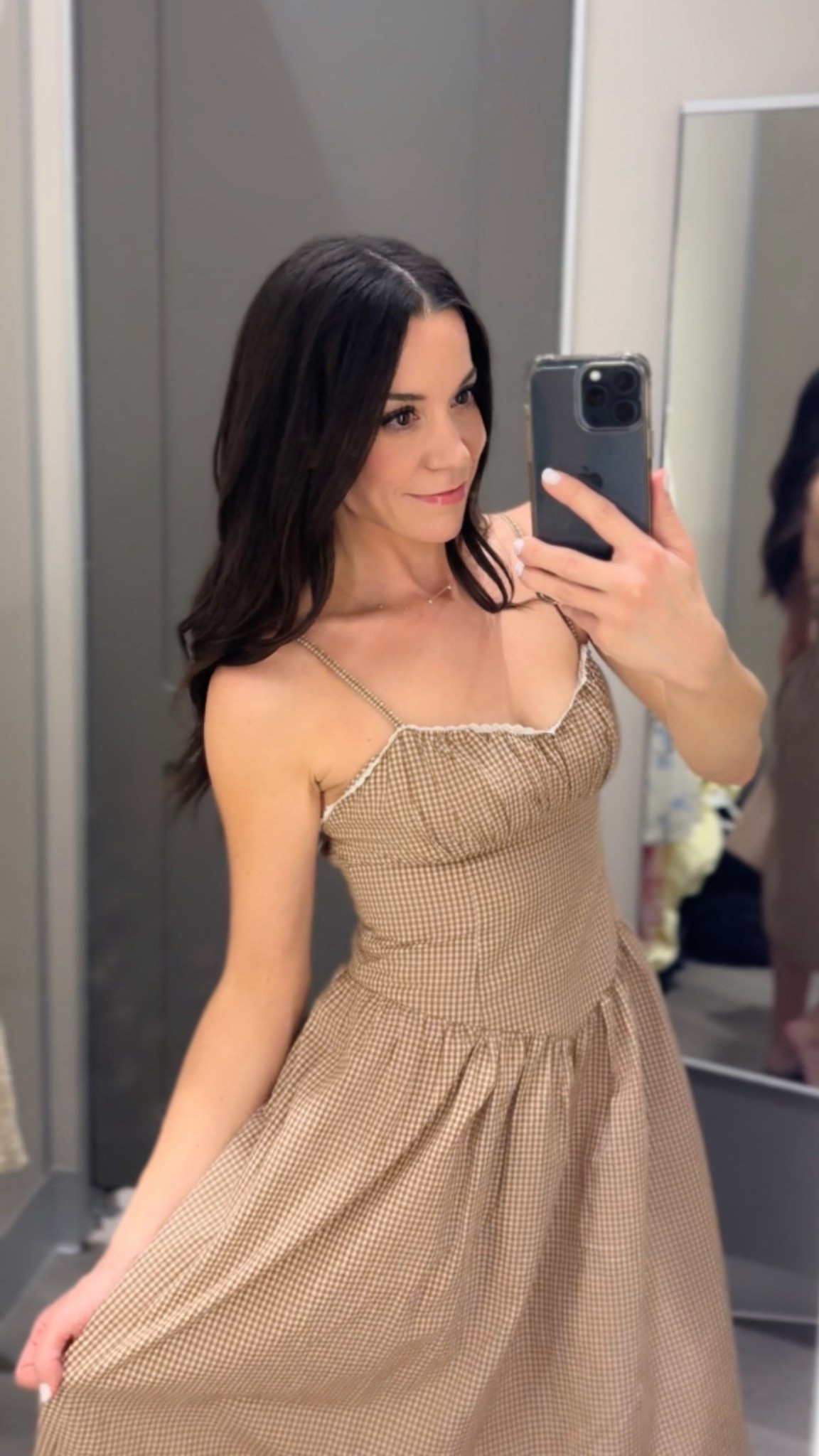 Love brown right now and this is the cutest corset dress with a brown gingham print and lace detail!

#LTKSeasonal #LTKmomlife #LTKootd