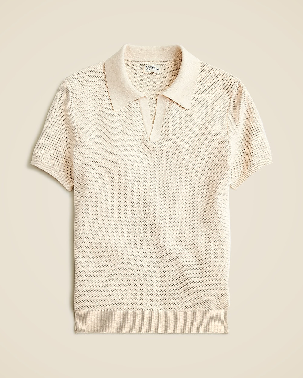 Short-sleeve cotton mesh-stitch johnny-collar sweater-polo | J. Crew US