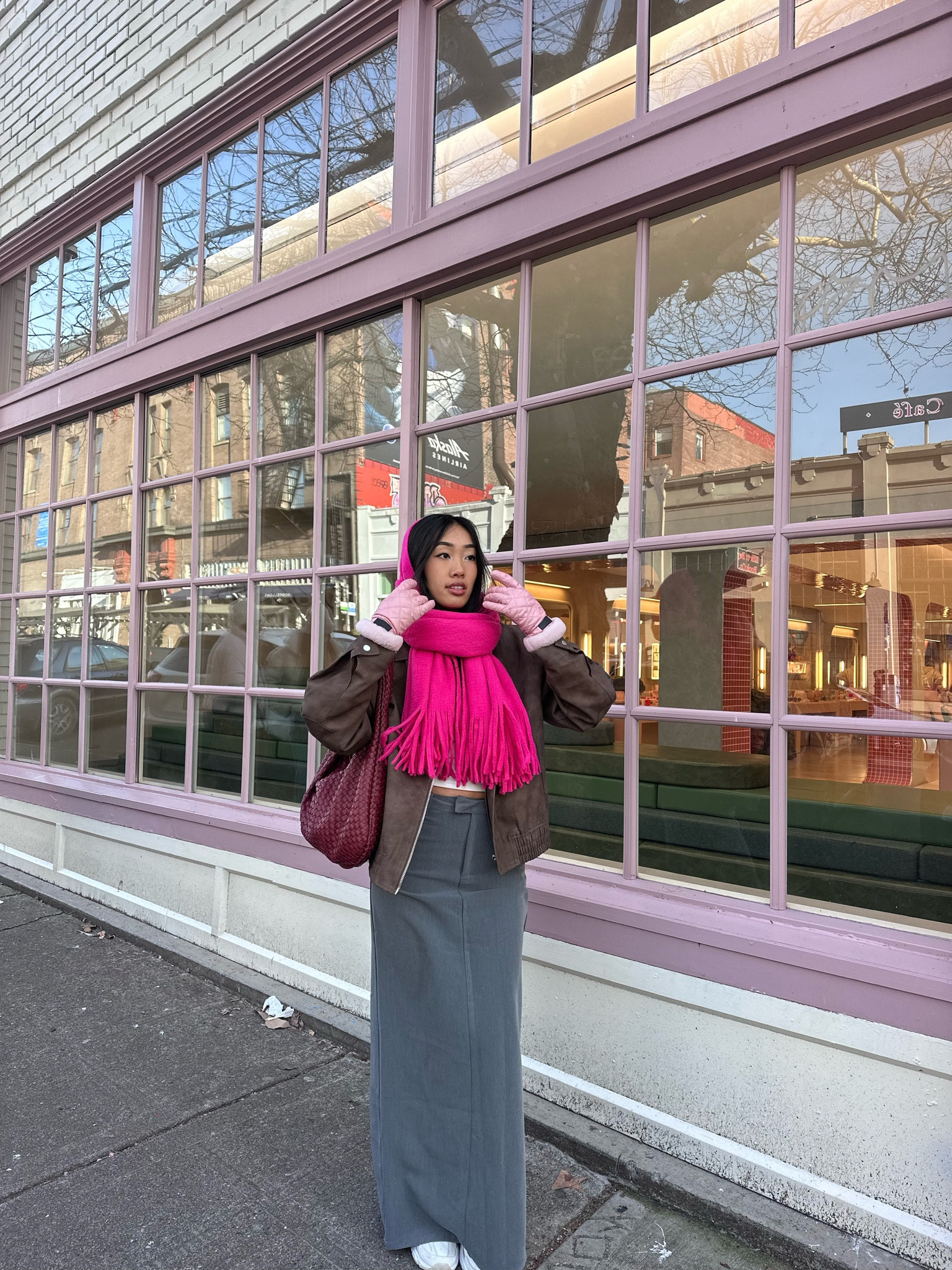 Winter outfit. Maxi skirt. Balaclava scarf. Bomber jacket. Bottega purse dupe. Anthropologie purse dupe. Grey bandit code: BROOKETANG15

#LTKMostLoved #LTKsalealert #LTKfindsunder50