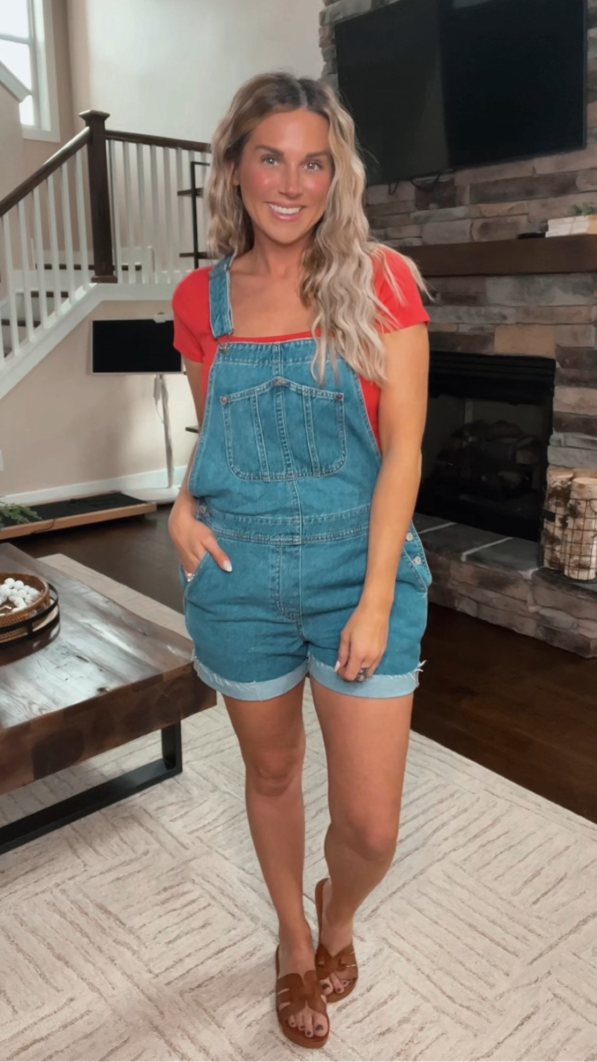These Old Navy viral overalls are AMAZING! I thought I wasn’t young to like them but they are so comfy. They come in black too and fit TTS. Spring outfit, summer outfit, white tank top, red top

#LTKSeasonal #LTKsalealert #LTKfindsunder50