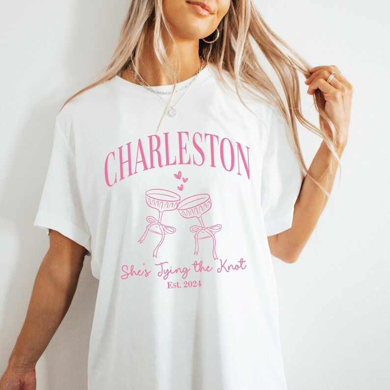 She's Tying the Knot Shirt, Bow Bachelorette Shirt, Coquette Bachelorette Party Shirts, Preppy Wo... | Etsy (US)