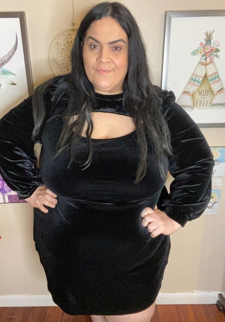 How cute is the Plus Size Black Velvet Dress I found at Shein? Black velvet is always perfect for the Holiday Season parties. I linked a few similar Dresses below as this one just sold out.  #plussize #Sheincurve #velvet #holidaydress

#LTKSeasonal #LTKcurves #LTKHoliday