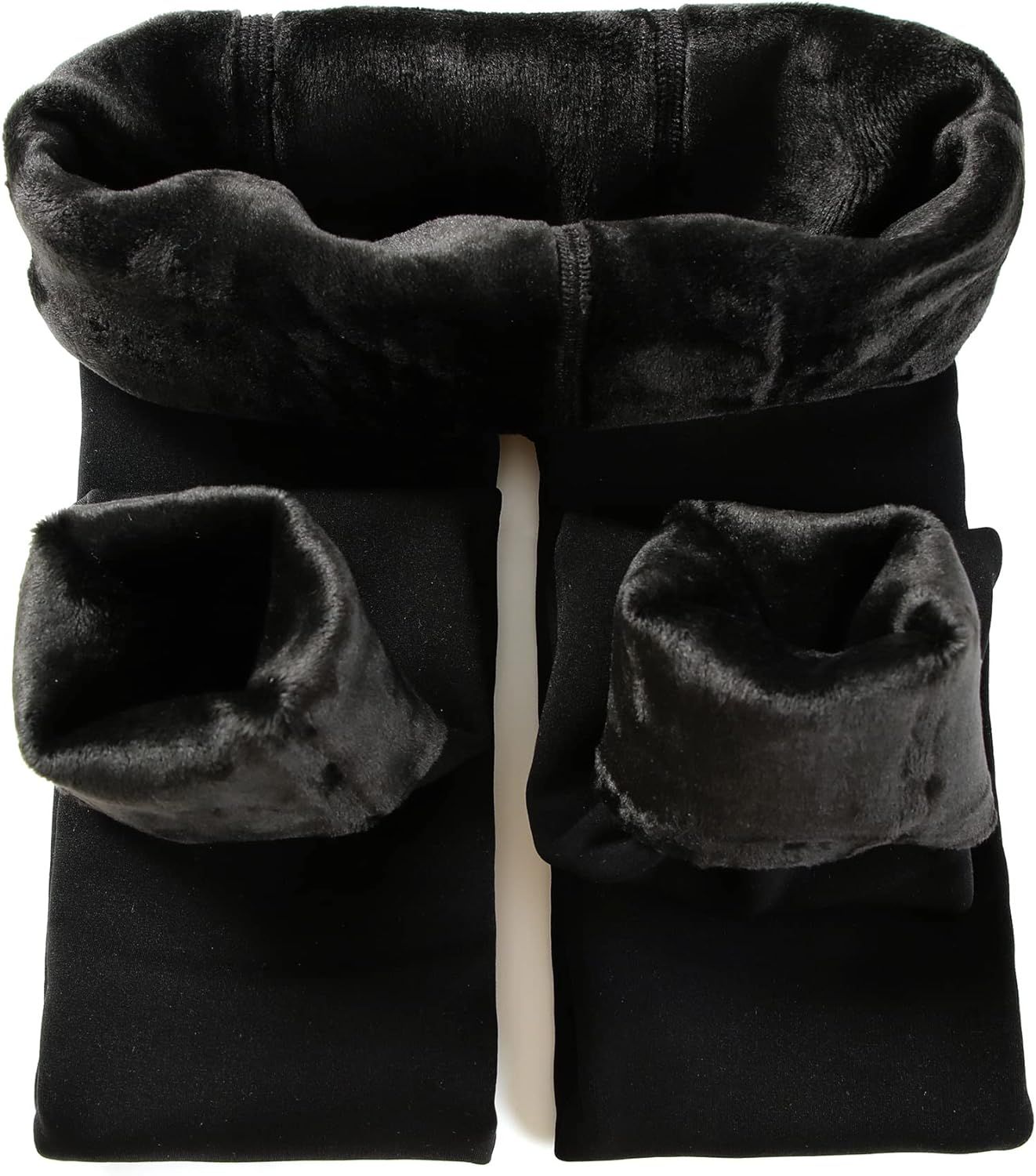 Warm Winter Fleece Lined Leggings Women Velvet Elastic Soft High Waist Thick Thermal Tights | Amazon (US)