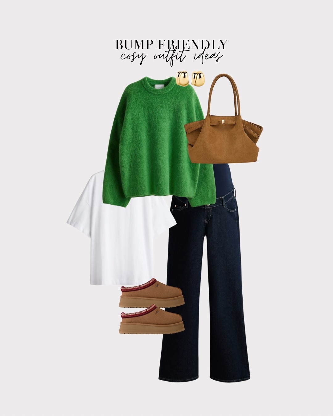 Bump friendly cosy outfit ideas that you can wear whether you’re pregnant or not! Just swap the mat jeans out for normal ones ✨ loved the pop of colour on this green jumper!



#LTKuk #LTKstyletip #LTKmaternity