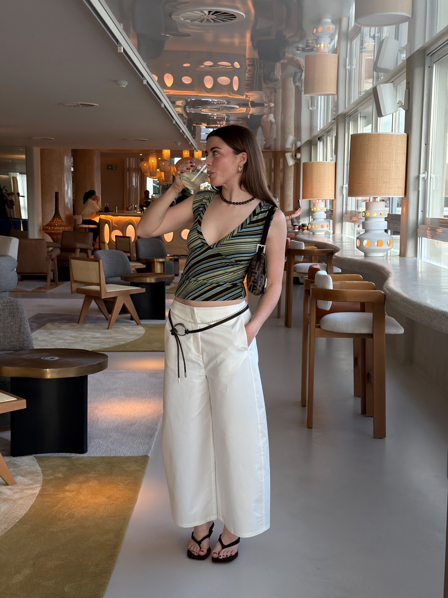 Holiday outfit, vacation outfit, white trousers, evening outfit, 90s outfit, motel rocks top, stripe top

#LTKsummer #LTKtravel