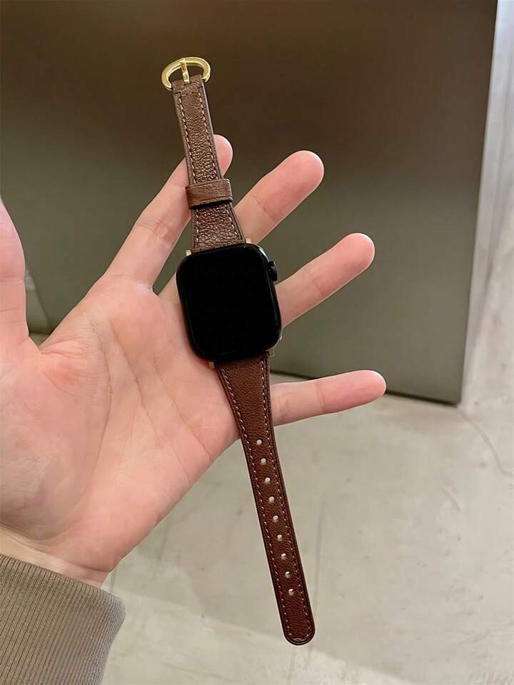 1pc Horseshoe Buckle Leather Watch Band Compatible With Apple Watch Band Apple Watch 42mm 38mm 40... | SHEIN