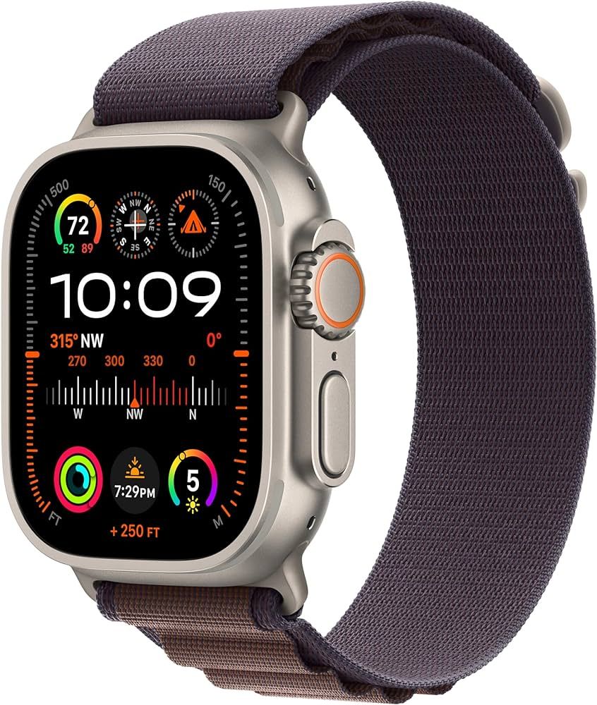 Apple Watch Ultra 2 [GPS + Cellular 49mm] Smartwatch with Rugged Titanium Case & Indigo Alpine Lo... | Amazon (US)