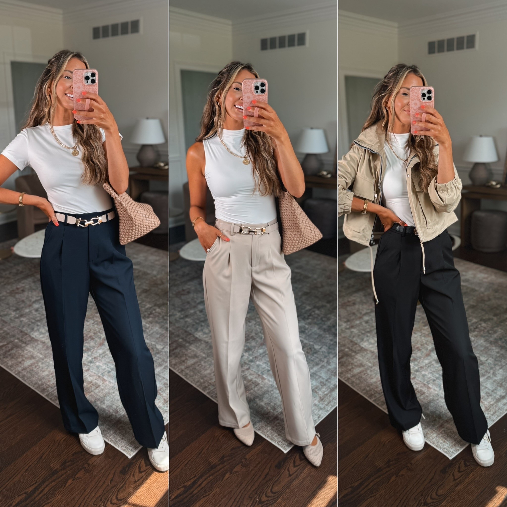 Casual workwear outfit ideas! These pants are SO good + they come in multiple length and color options. Casual office workwear! Office chic! Dress pants.

#LTKWorkwear #LTKTravel #LTKootd