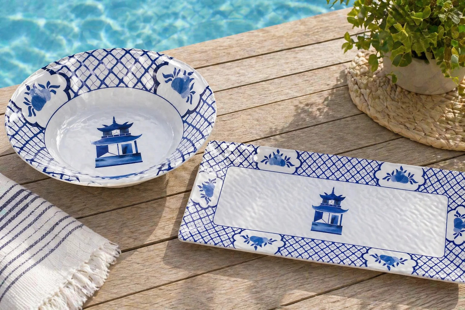 Original Pagoda Melamine Serving Set | The Enchanted Home