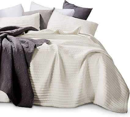 KASENTEX Quilt-Bedding-Coverlet-Blanket-Set, Machine Washable, Ultra Soft, Lightweight, Stone-Was... | Amazon (US)