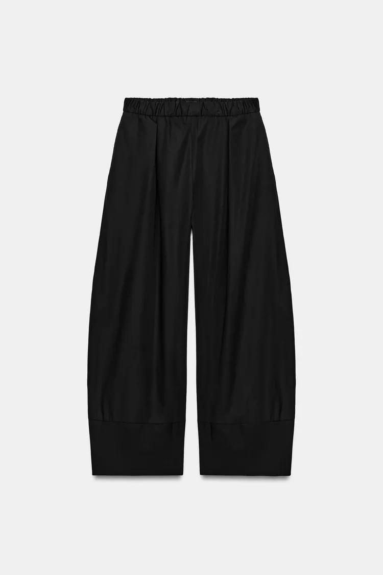 Zara - Striped Poplin Wide-Leg Trousers - Pink / White - Xl - Woman | Zara UK