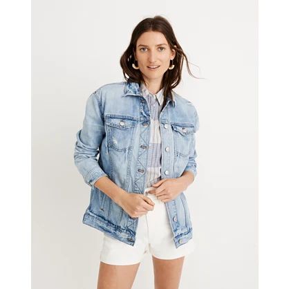 The Oversized Jean Jacket in Junction Wash: Distressed Edition | Madewell