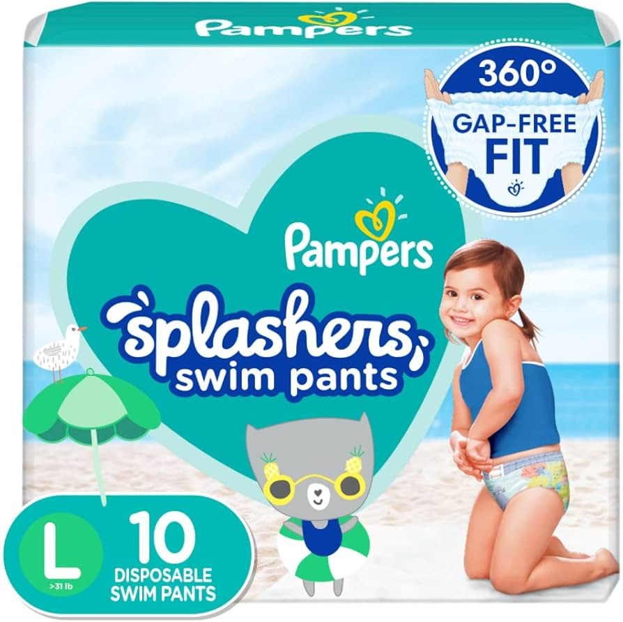 Pampers Splashers Swim Diapers Disposable Swim Pants, Large (> 31 lb), 10 Count | Amazon (US)