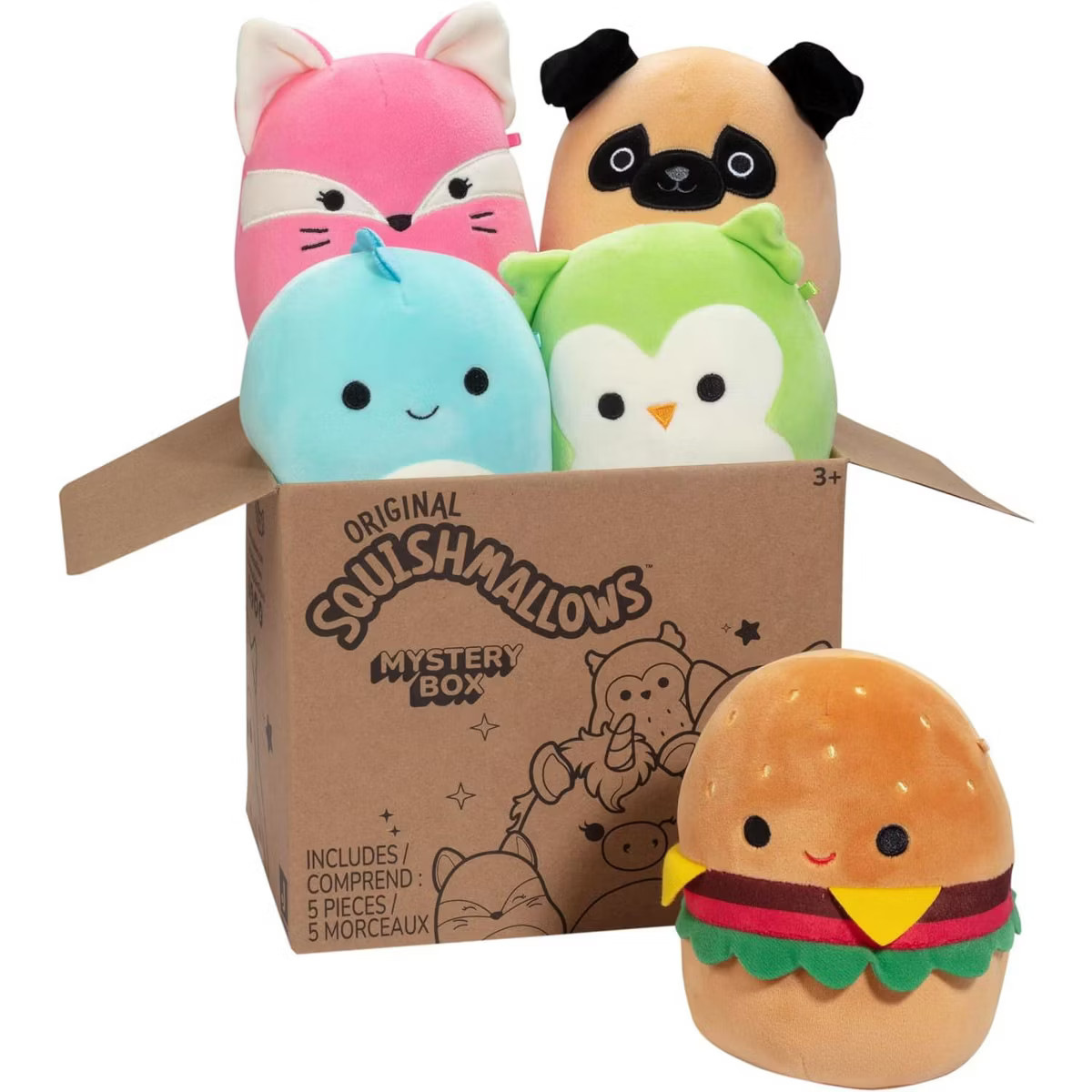 Squishmallow 5" Plush Mystery Box  5-Pack - Assorted Set of Various Styles - Official Kellytoy - ... | Target