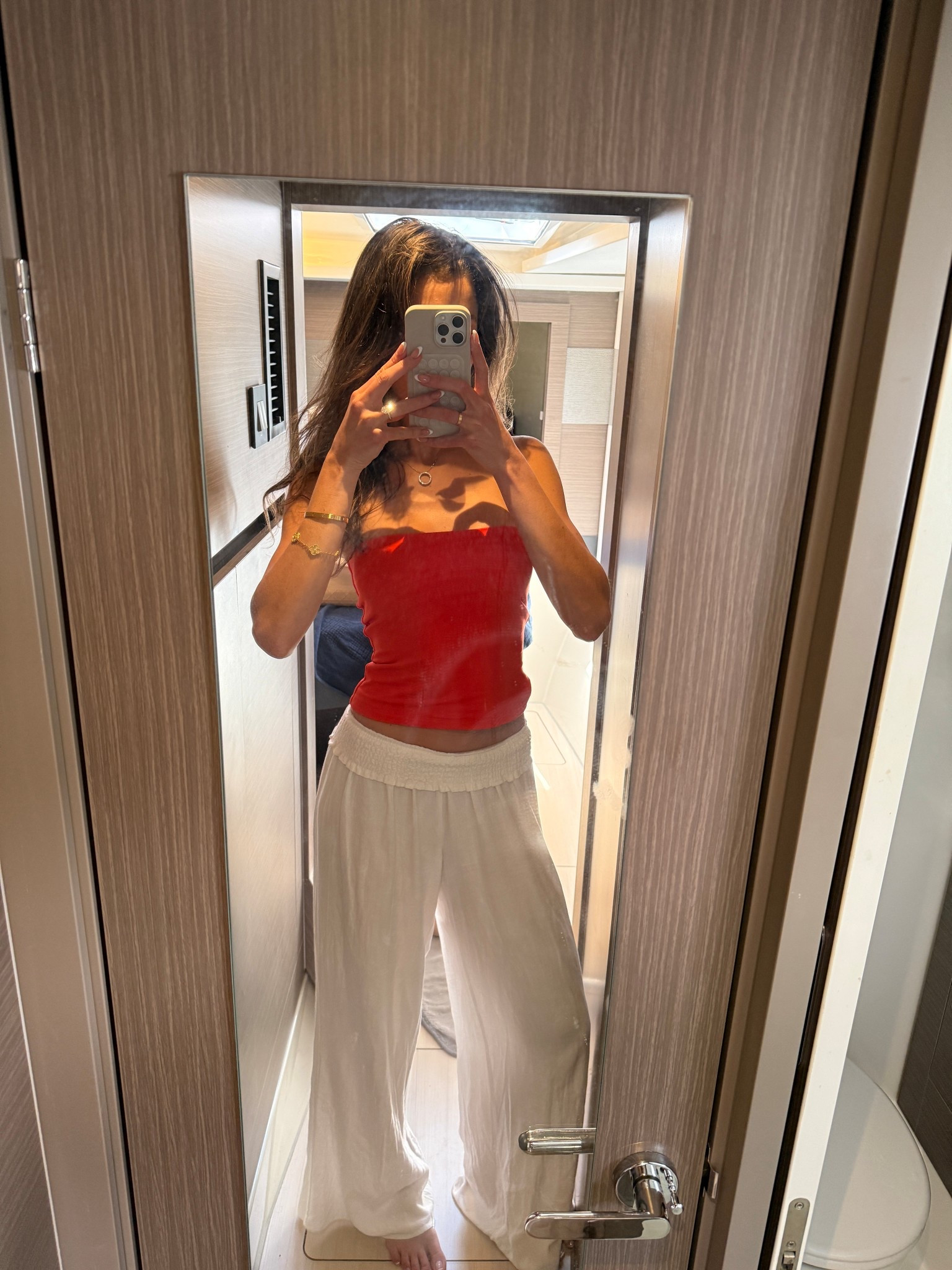Susana Monaco tube top - small 
Old white linen pants but linking my Target ones that are identical because I packed those too! I wear a small. 

#LTKSeasonal #LTKTravel #LTKFindsUnder100