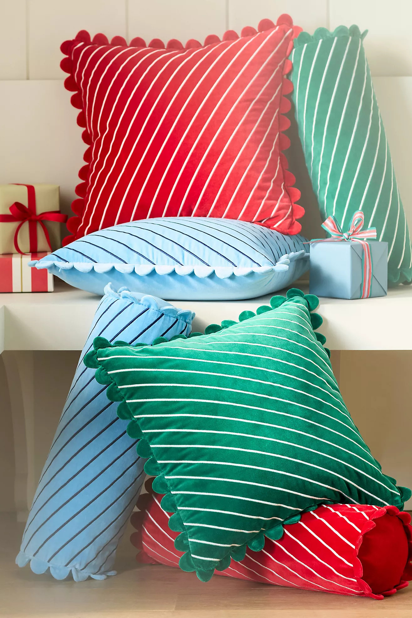 Cotton Velvet Striped Pillow | Anthropologie (US)