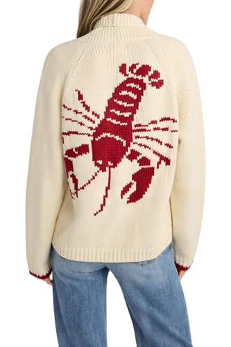 Lobster Knit Sweater Cardigan for Women Y2K Chunky Open Front Vintage Lightweight Knitwear Cardigans (Red, S) | Amazon (US)