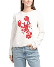 Long Sleeve Lobster Intarsia Crew Neck Sweater | TJ Maxx