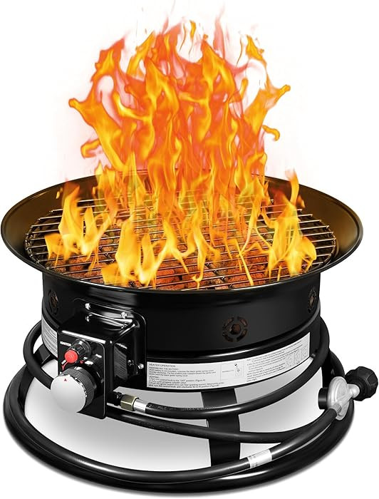 Amazon.com : GUNJI Propane Fire Pit Smokeless 58000 BTU, 19-Inch Outdoor Portable Fire Table with... | Amazon (US)
