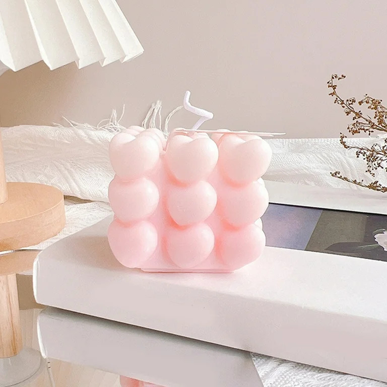 JingChun 1Pc Bubble Candle Heart Shaped Candles, Vanilla Scented Candles, Preppy Candles, Aesthet... | Walmart (US)