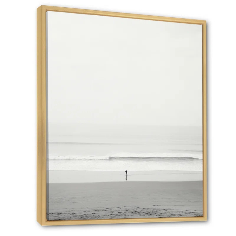 Black And White Minimalism Beach Photo V " Black And White Minimalism Beach Photo V " on Canvas | Wayfair North America