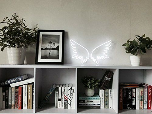 Angel Wings Neon Sign Real Glass Handmade Visual Artwork Home Decor Wall Light | Amazon (US)