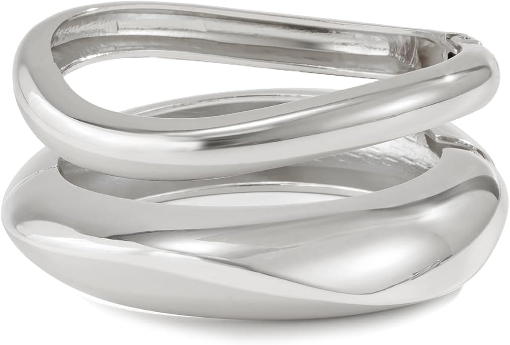 Gold Bangle Bracelets for Women Wide Chunky Cuff Bracelet Stack Trendy Open Adjustable Twist Cuff... | Amazon (US)