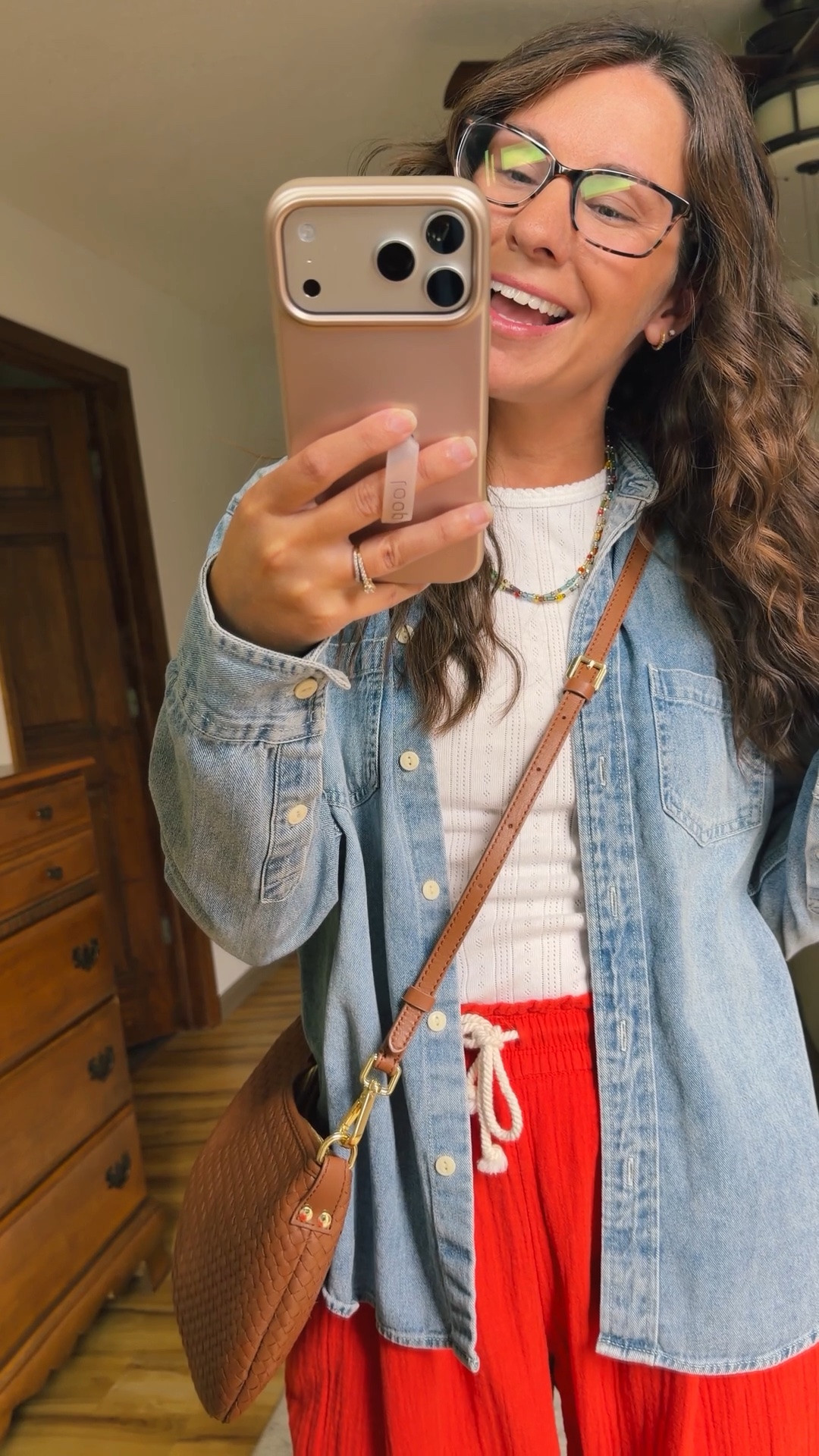 small in my pointelle white tee, xs petite in my red gauze pants (almost sold out, so linked some similar). My denim shirt is older, so it’s linked similar ones. My Birkenstock sandals are size 36.

#LTKPetite #LTKootd #LTKmomlife