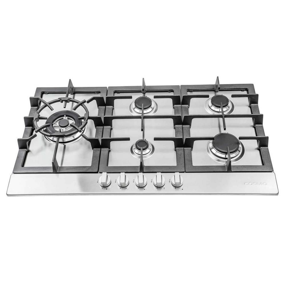 Cosmo 30 in. Gas Cooktop in Stainless Steel with 5 Sealed Brass Burners-850SLTX-E - The Home Depot | The Home Depot