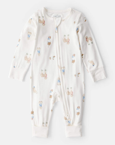 Baby Dog Print PurelySoft Snug Fit Sleep & Play Pajamas - White | Carter's Inc