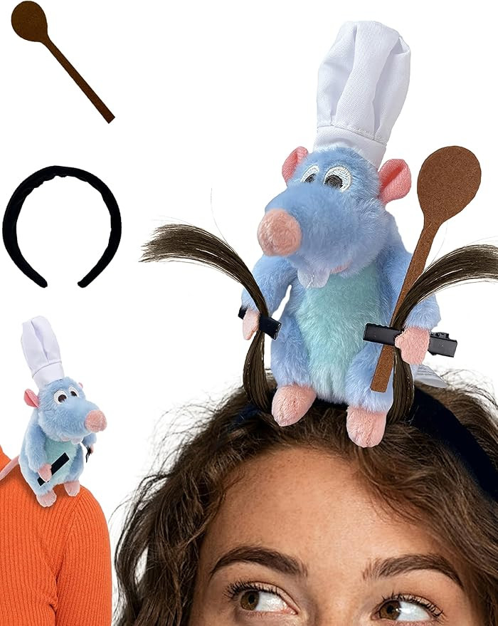 Cute Rat Headband Shoulder Costume Rat Plush Stuffed Animal Toy Hair Clips Spoon Set for Adults W... | Amazon (US)