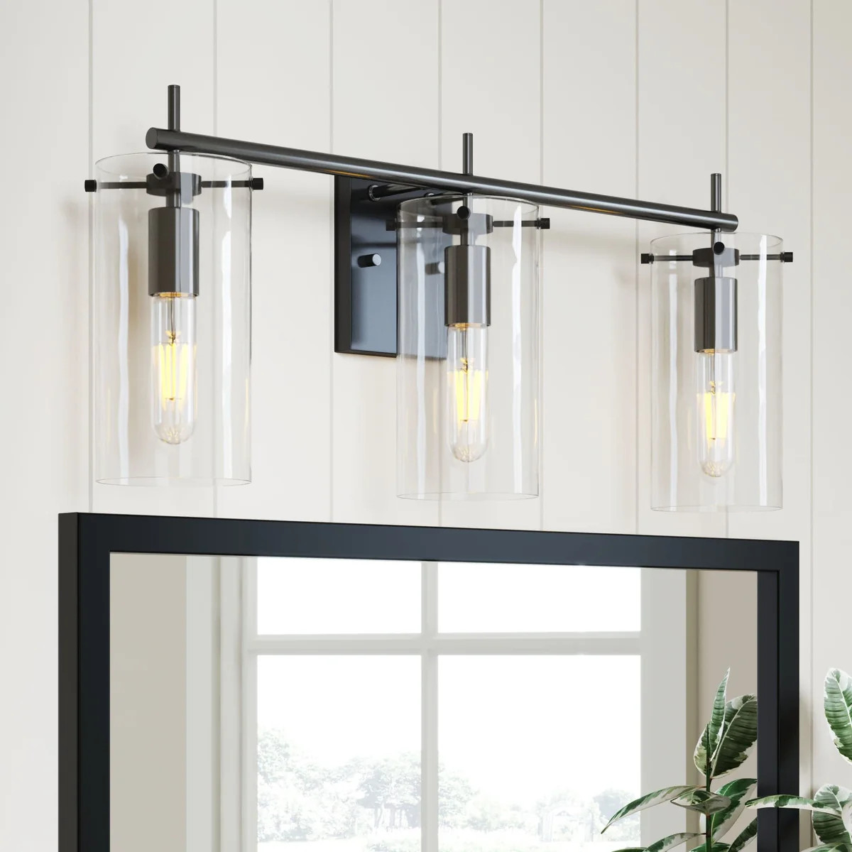 Heidi Bathroom Vanity Light | Three Light Fixture | Clear Glass | Nathan James