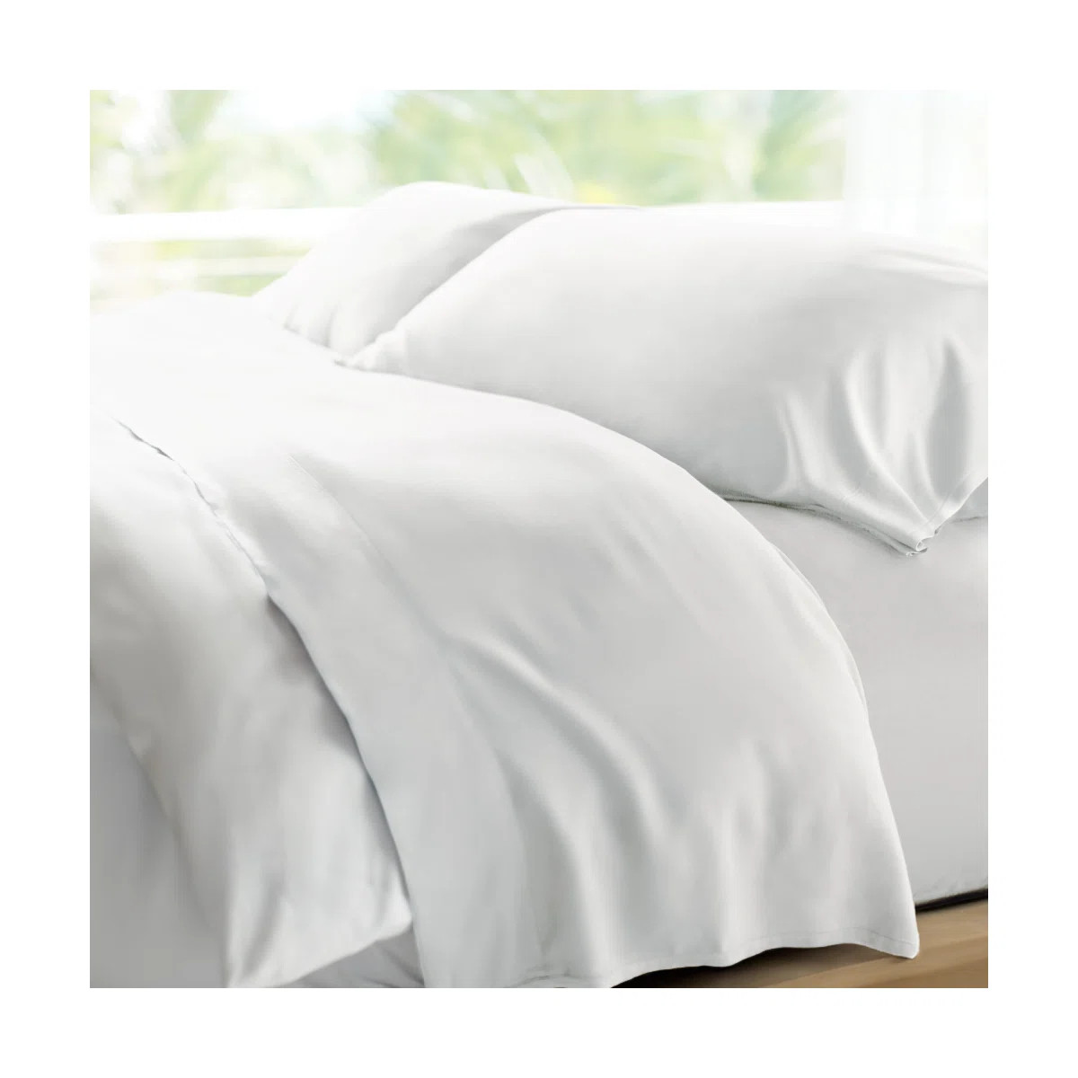 Cariloha Retreat 4-Piece Sateen Sheet Set | Lyocell Material | Breathable, Corner Straps, Extra s... | Wayfair North America