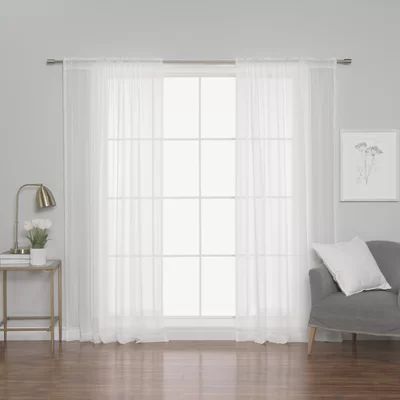 Hoch Chiffon Solid Sheer Rod Pocket Curtain Panels | Wayfair North America