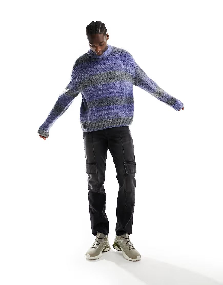 Weekday Daniel wool blend jumper in blue space dye | ASOS (Global)