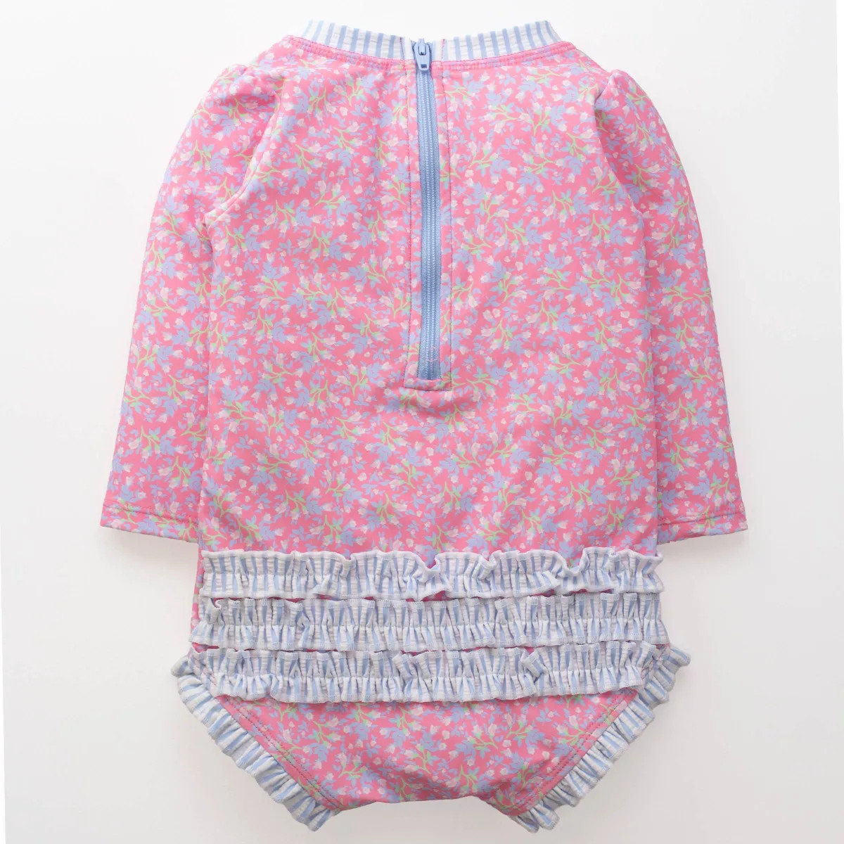 RuffleButts Toddler Girls' Ditsy Floral Long Sleeve One Piece Rash Guard Swimsuit - Pink 3T | Target