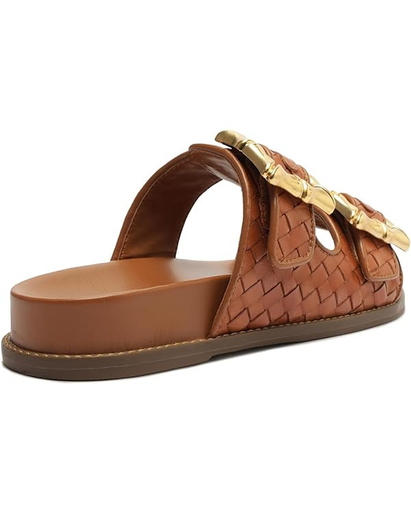 SCHUTZ Women's Enola Woven Flat Sandal | Amazon (US)