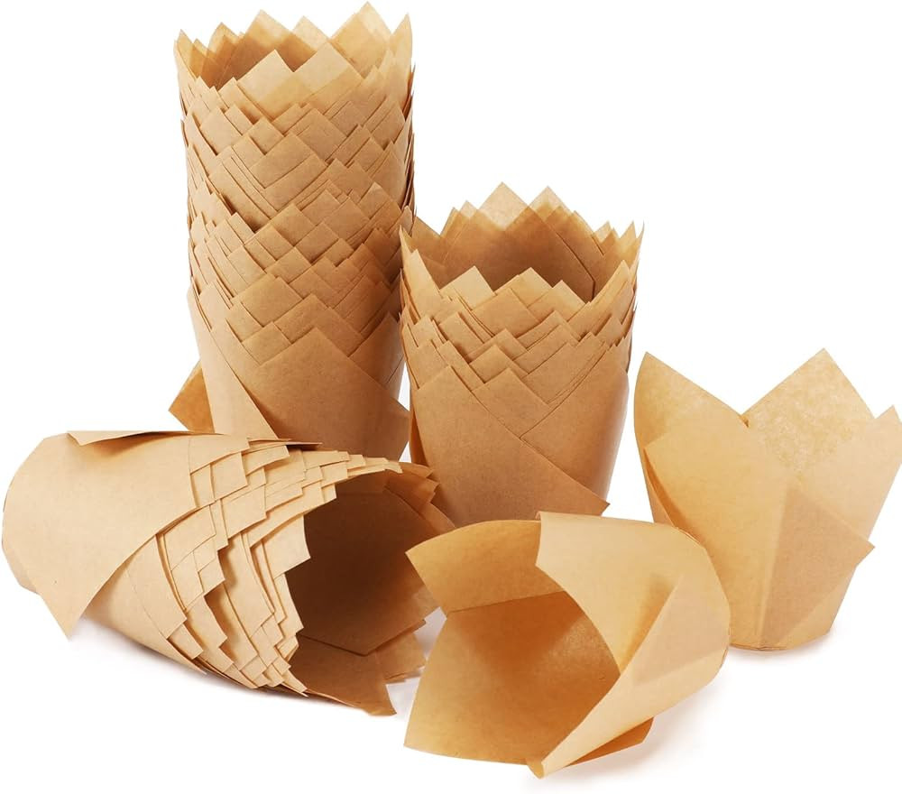 Tulip Cupcake Liners, 60pcs Augshy Baking Cups Cupcake Liners Muffin Tins Treat Cups for Weddings... | Amazon (US)
